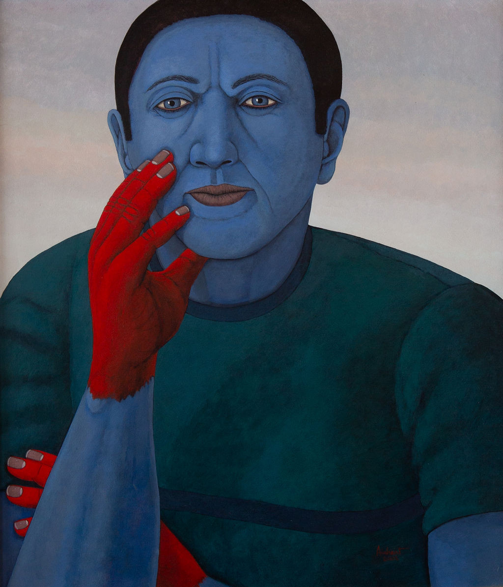 Blue Man with Red Hands by David Airhart